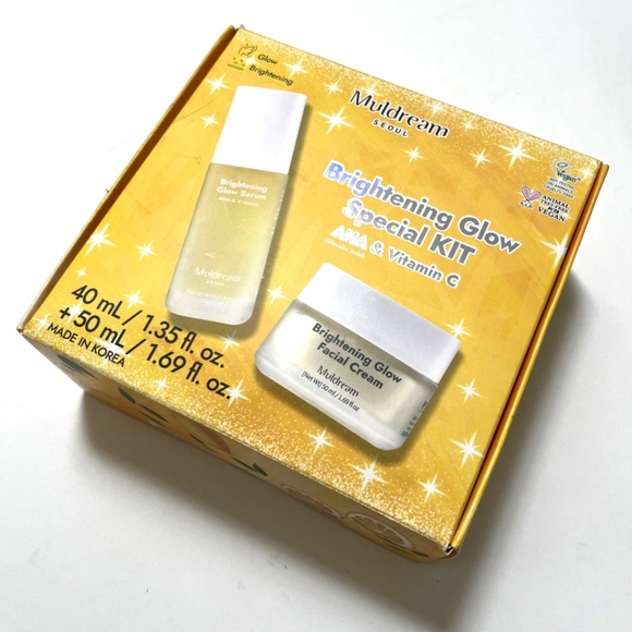NIB MULDREAM Brightening Glow Special Kit AHA + Vitamin C Serum & Cream Box Set - Picture 2 of 5